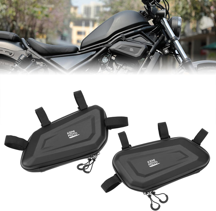 KEMIMOTO バイクサイドバッグ 左右セット 仕分け収納 撥水対応 小物収納 取付簡単 サドルバッグ ブラック