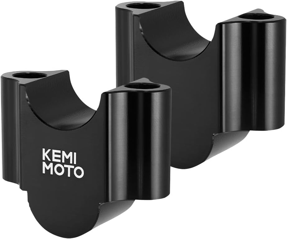 KEMIMOTO バイク ハンドルポスト 30mm アップ ハンドルスペーサー 汎用 φ22mm/22.2mm 対応 CNC 加工 ハンドルバーライザー ブラック