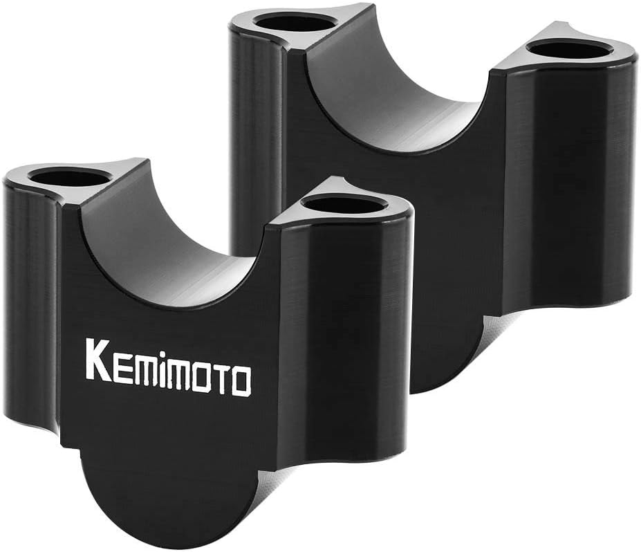 KEMIMOTO バイク ハンドルポスト 30mm アップ ハンドルスペーサー 汎用 φ22mm/22.2mm 対応 CNC 加工 ハンドルバーライザー ブラック