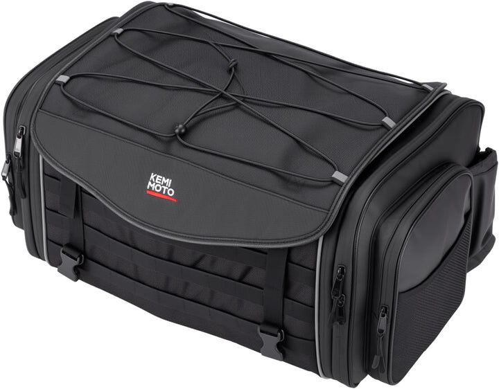 通勤からツーリングまで使いやすい 35L-45L拡張式バイク用シートバッグ