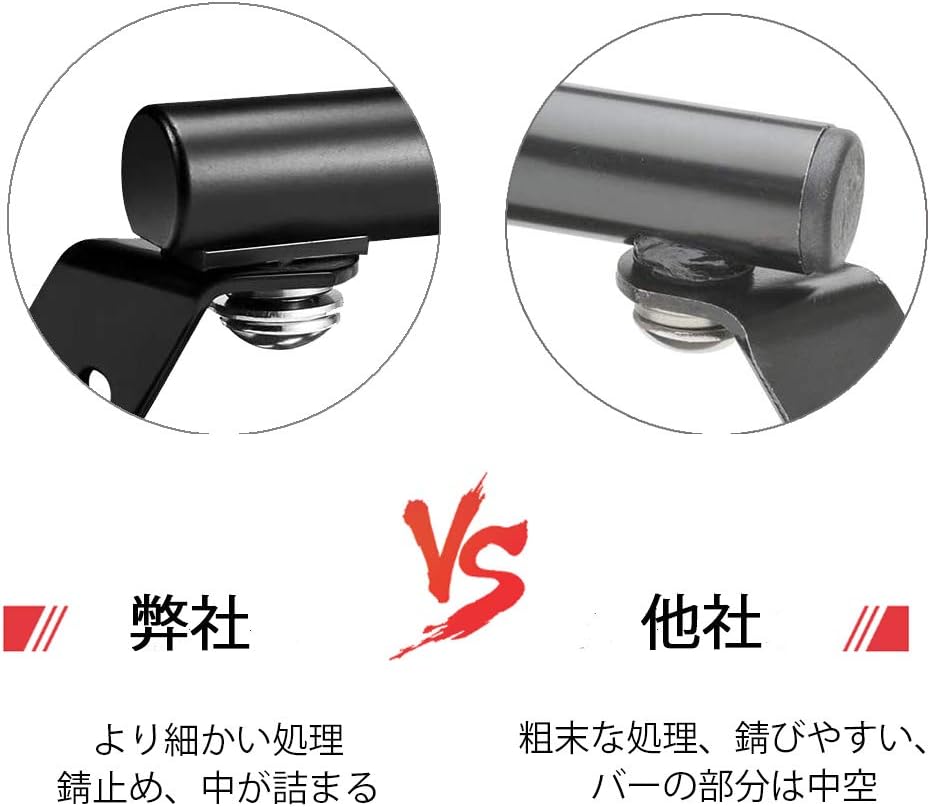 KEMIMOTO バイク ハンドルクランプバー 有効長 100mm アルミ製 錆止め ミラーマウント 汎用 ミラーステー