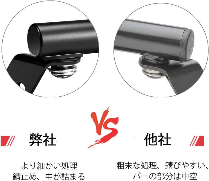 KEMIMOTO バイク ハンドルクランプバー 有効長 100mm アルミ製 錆止め ミラーマウント 汎用 ミラーステー