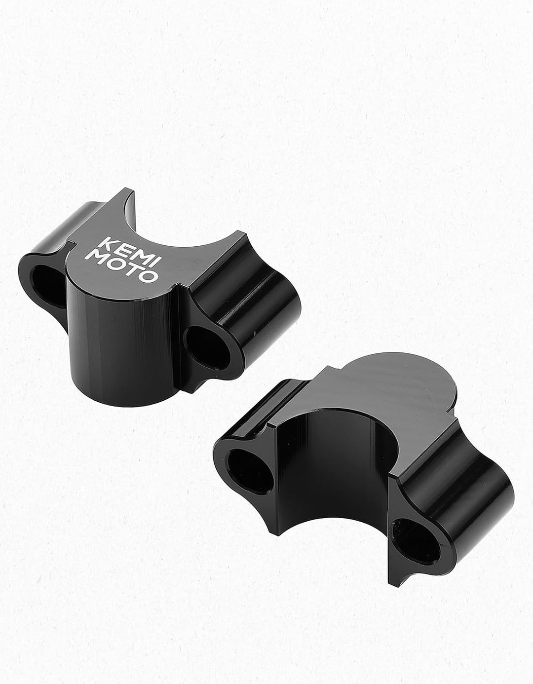 KEMIMOTO バイク ハンドルポスト 20mm アップ φ22.2mm 用 CNC 加工 アルミ 汎用ハンドルバーライザー ブラック