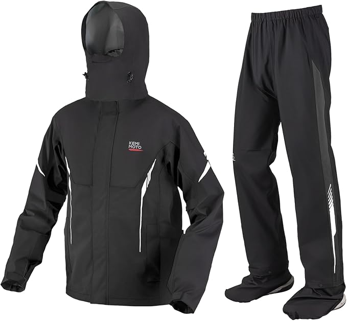 バイク用 レインスーツ 上下セット 透湿 防水 撥水 メンズ レインコート KM1403