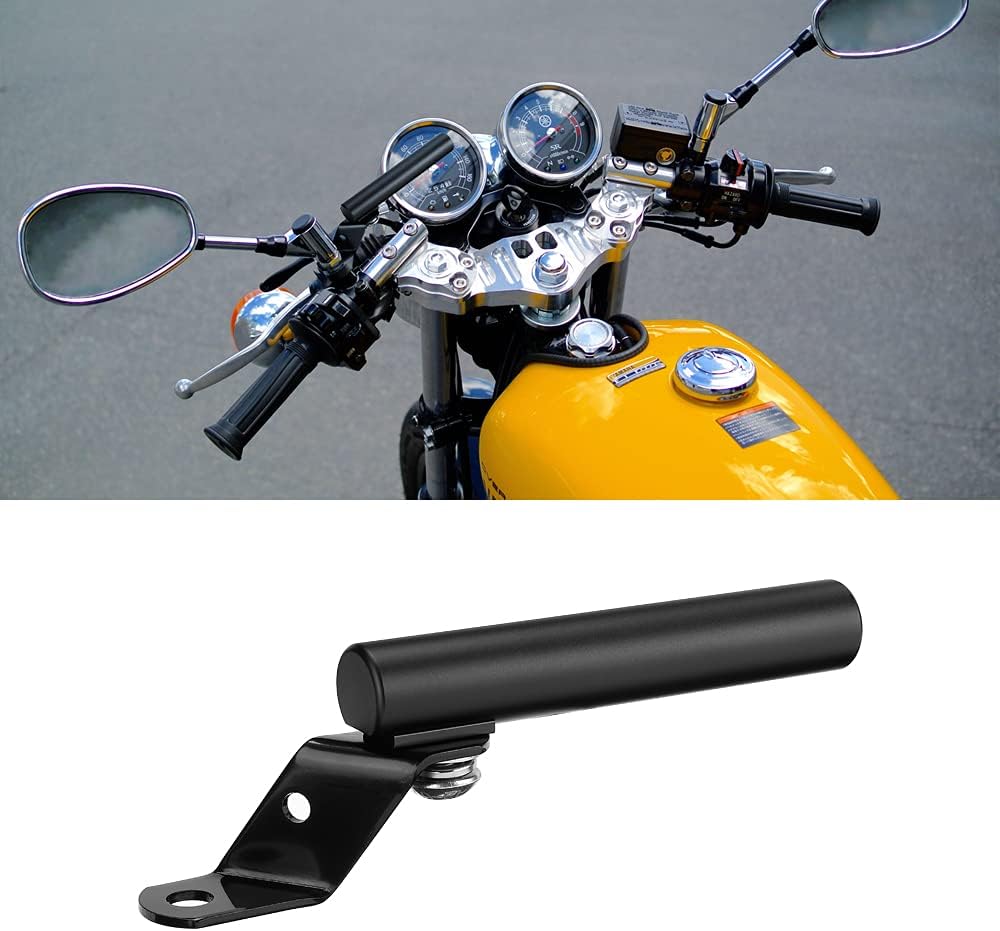 KEMIMOTO バイク ハンドルクランプバー 有効長 100mm アルミ製 錆止め ミラーマウント 汎用 ミラーステー