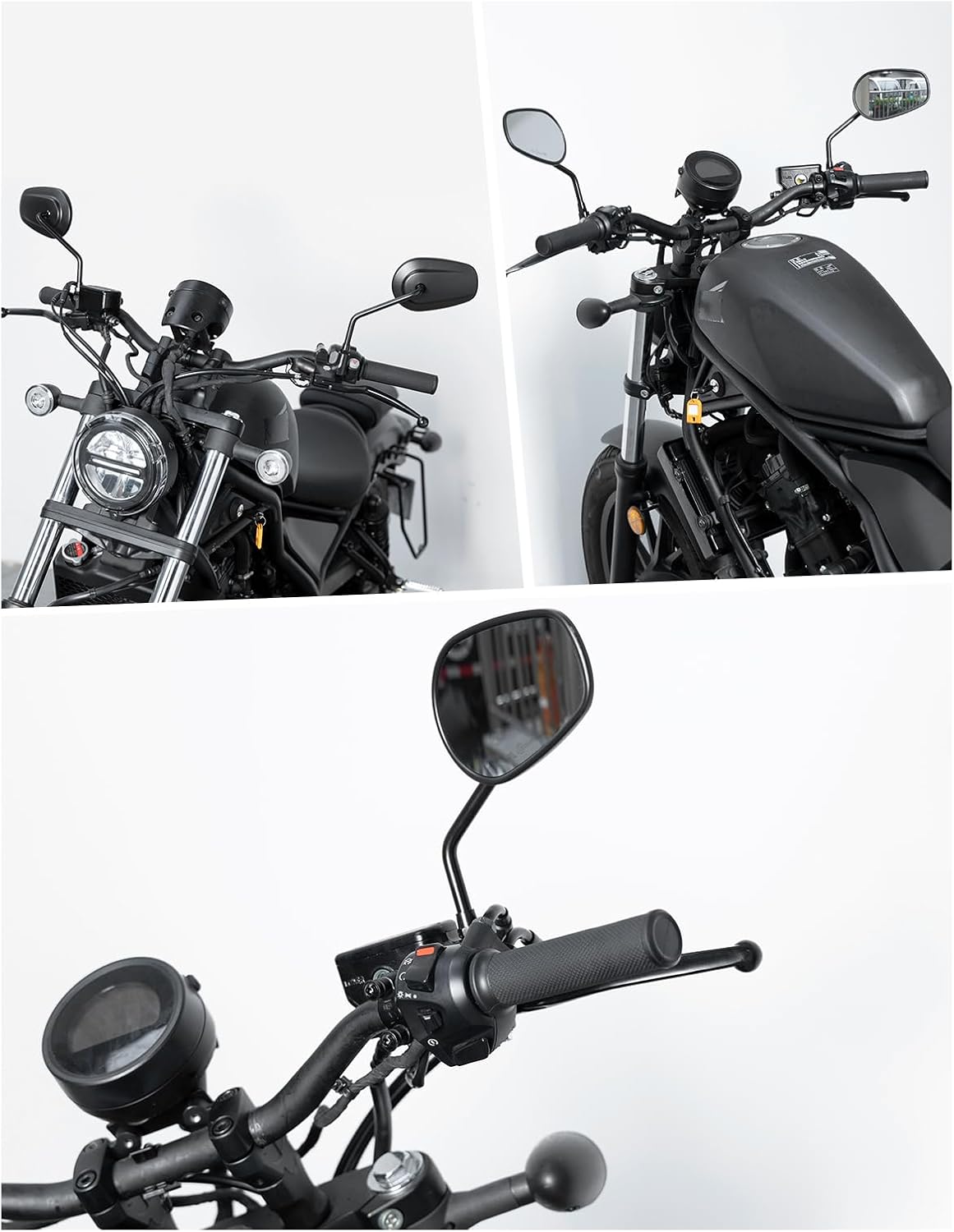 KEMIMOTO バイクミラー 10mm 左右セット 汎用 オフロードミラー 楕円