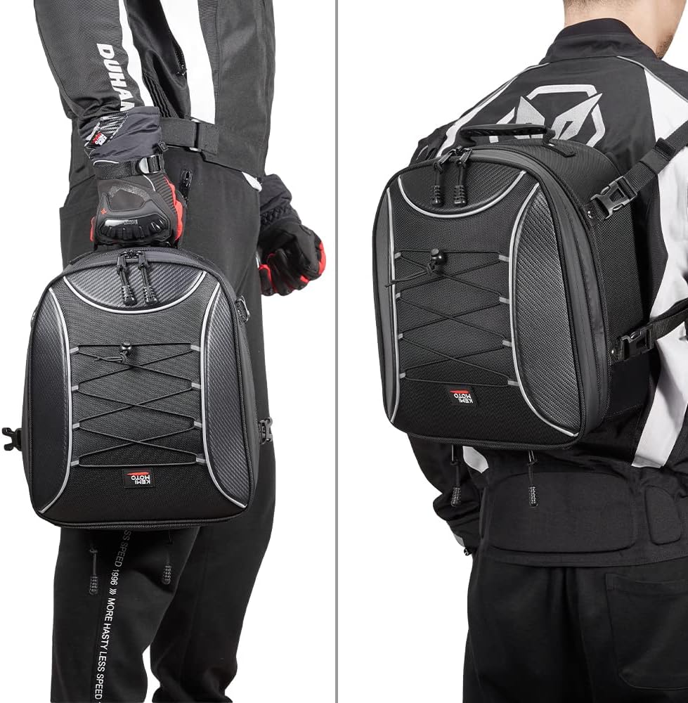 KEMIMOTO バイク用シートバッグ 22-30L 拡張可能 防水 ヘルメットバッグ CB250R Ninja250 GSX-S125対応