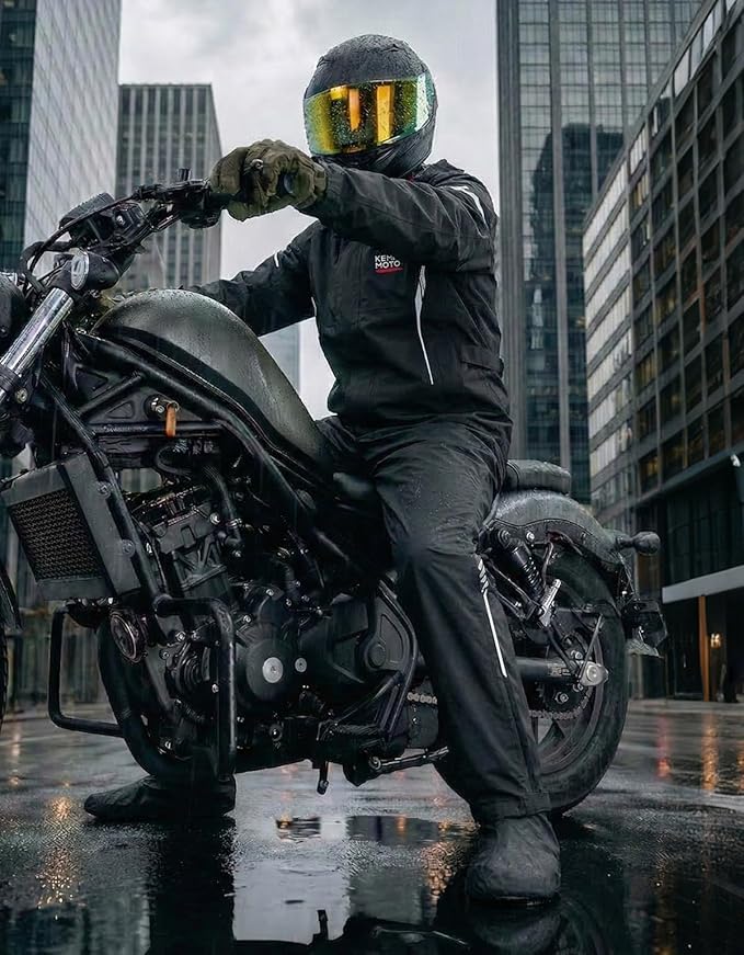 バイク用 レインスーツ 上下セット 透湿 防水 撥水 メンズ レインコート KM1403