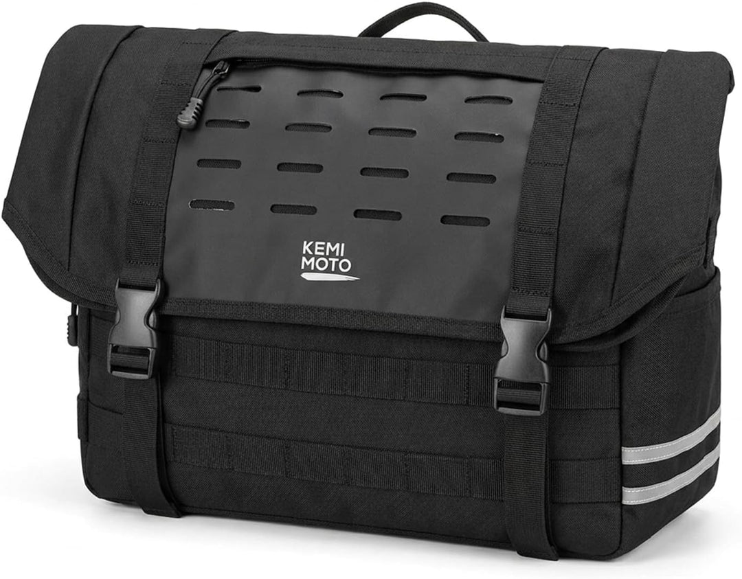防水インナーとボトルホルダーを備えた10L・15Lバイク用サイドバッグ