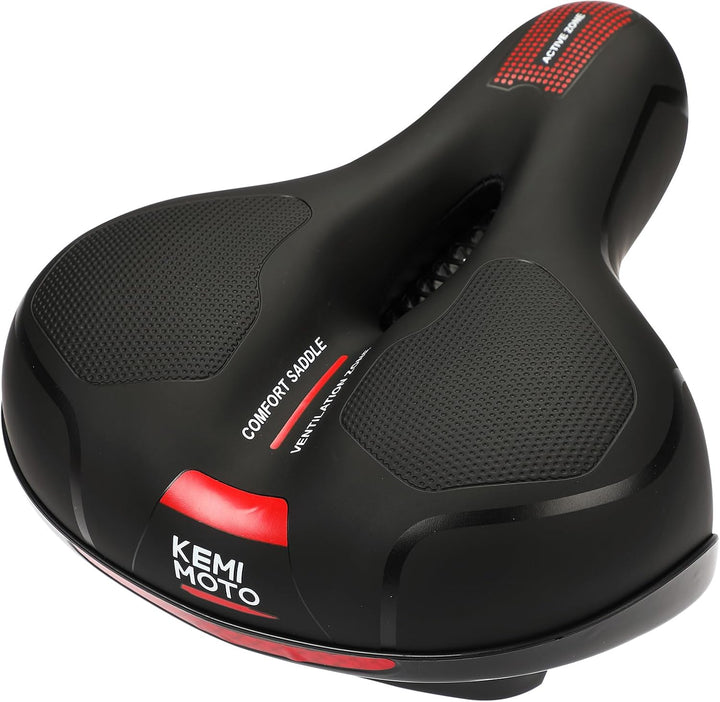 KEMIMOTO プロ級防振 自転車サドル 肉厚低反発 球状サスペンション 防水 汎用 ブラック