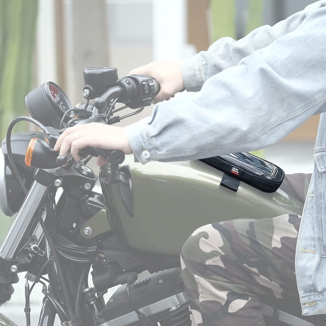 KEMIMOTO バイクタンクバッグ マグネット式 スマホタッチ対応 ナビ操作 カード収納付 KM-TB139