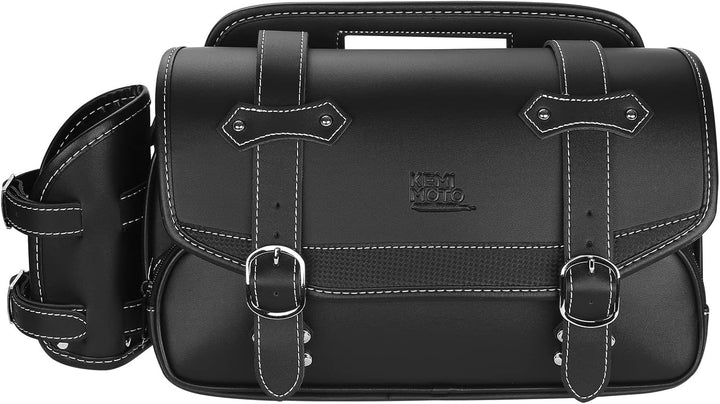 サイドバッグ 9L マフラー干渉なし 防撥水 バイク用サドルバッグ ブラック レブル250対応 汎用タイプ KM301
