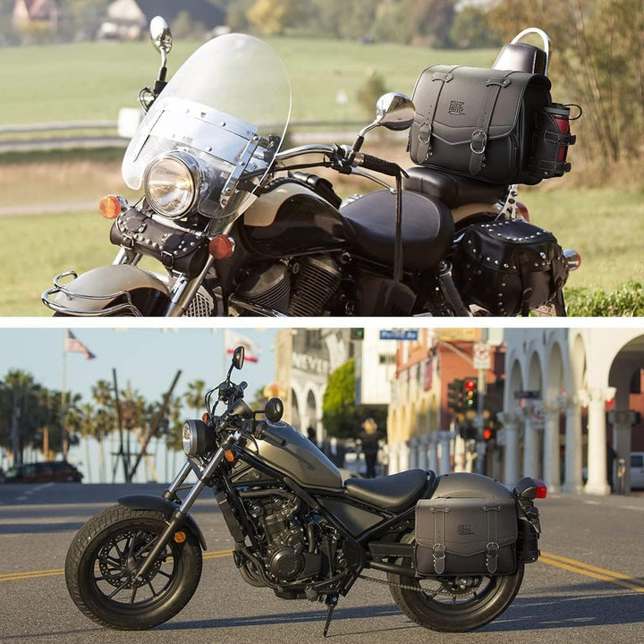 サイドバッグ 9L マフラー干渉なし 防撥水 バイク用サドルバッグ ブラック レブル250対応 汎用タイプ KM301