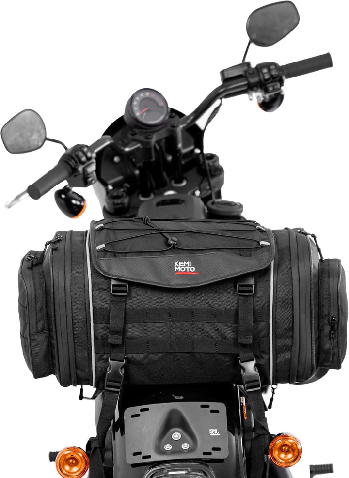 KEMIMOTO 25-30L 防水拡張 バイクリアバッグ レインカバー付