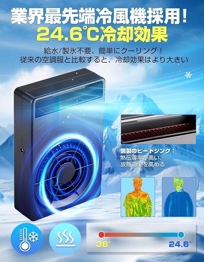ファン付き作業服 20000mAh バッテリーセット 2WAY(長袖・半袖) 冷却