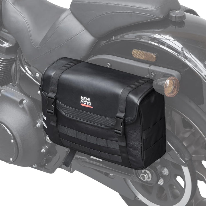 バイク サイドバッグ 12L 汎用 防撥水 ドリンクホルダー付 スーパーカブ 110/rebel250/500/1100 他対応