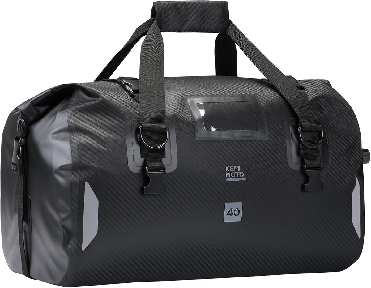 KEMIMOTO バイク用 完全防水 シートバッグ 40L 大容量 IPX6 エアバルブ搭載 キャンプ・ツーリング