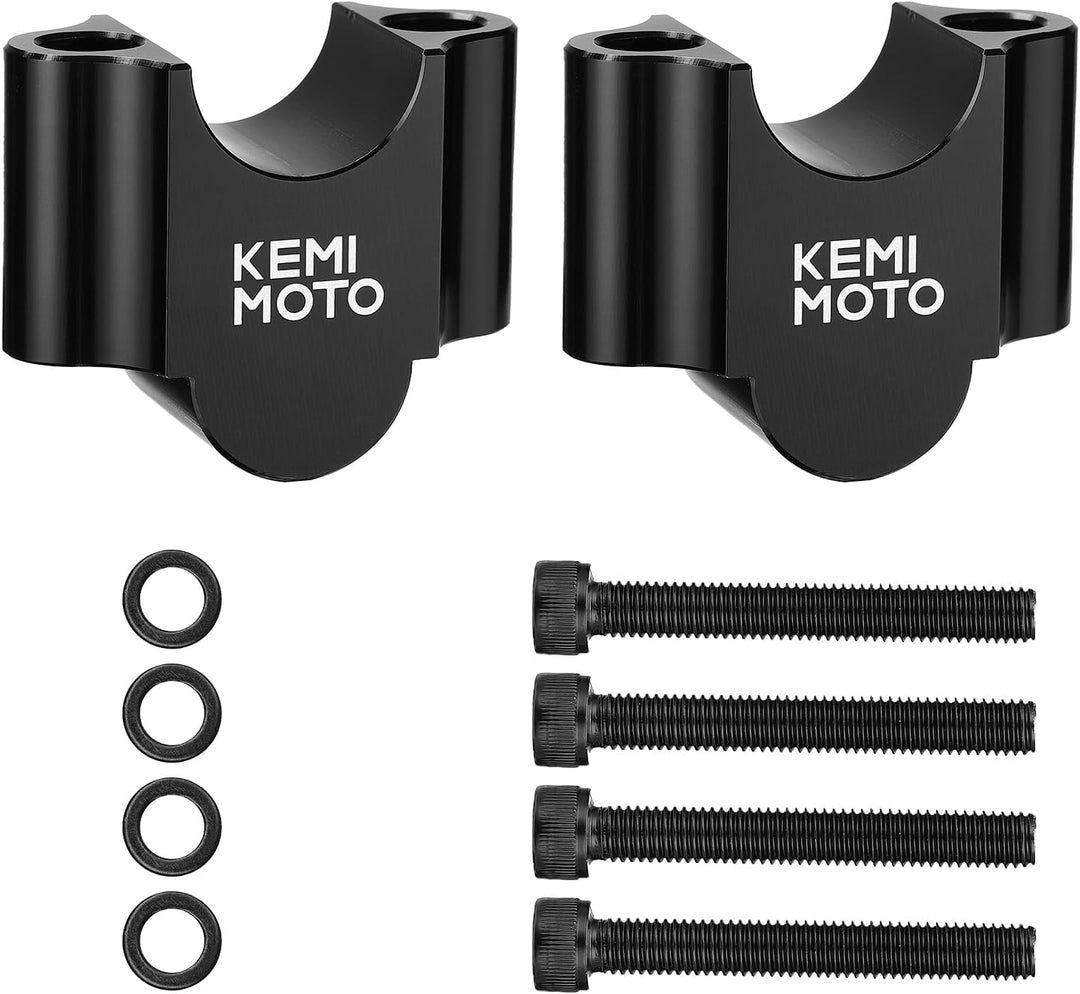 KEMIMOTO バイク ハンドルポスト 30mm アップ ハンドルスペーサー 汎用 φ22mm/22.2mm 対応 CNC 加工 ハンドルバーライザー ブラック