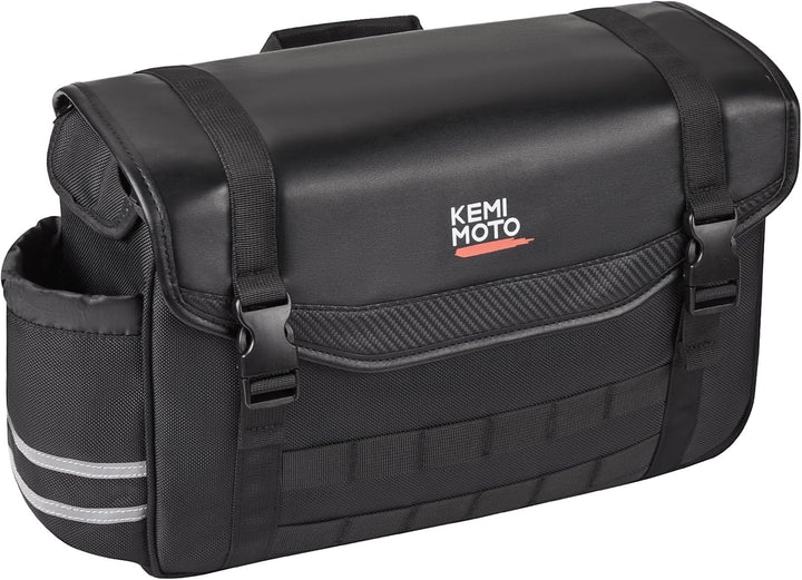 バイク サイドバッグ 12L 汎用 防撥水 ドリンクホルダー付 スーパーカブ 110/rebel250/500/1100 他対応