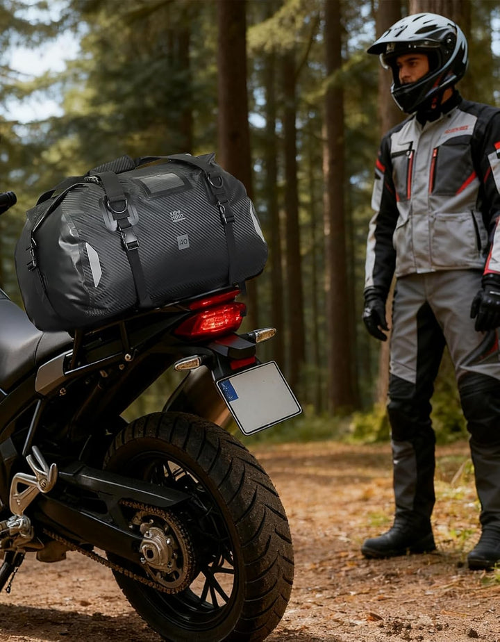 KEMIMOTO バイク用 完全防水 シートバッグ 40L 大容量 IPX6 エアバルブ搭載 キャンプ・ツーリング
