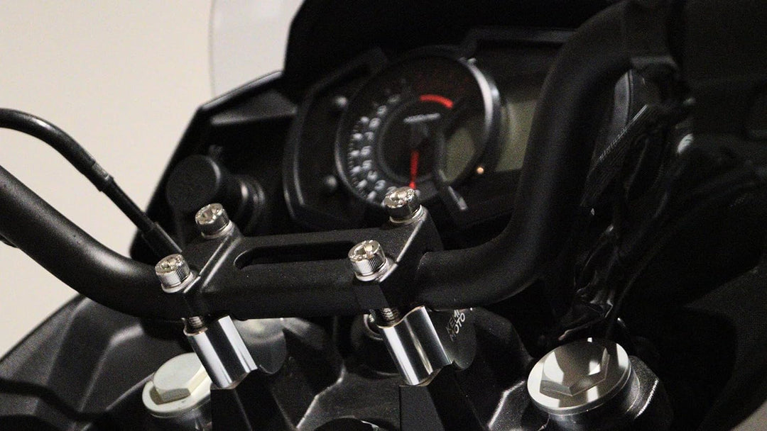 KEMIMOTO バイク ハンドルポスト 30mm アップ ハンドルスペーサー 汎用 φ22mm/22.2mm 対応 CNC 加工 ハンドルバーライザー ブラック