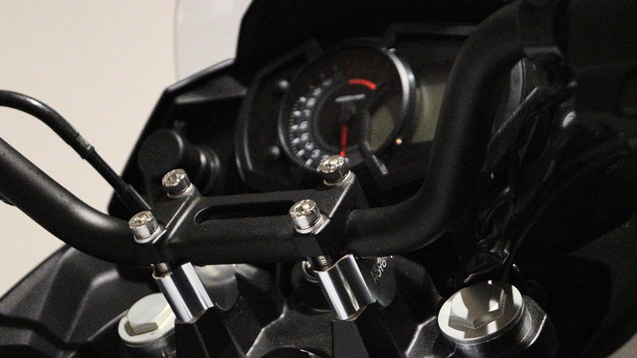 KEMIMOTO バイク ハンドルポスト 30mm アップ ハンドルスペーサー 汎用 φ22mm/22.2mm 対応 CNC 加工 ハンドルバーライザー ブラック