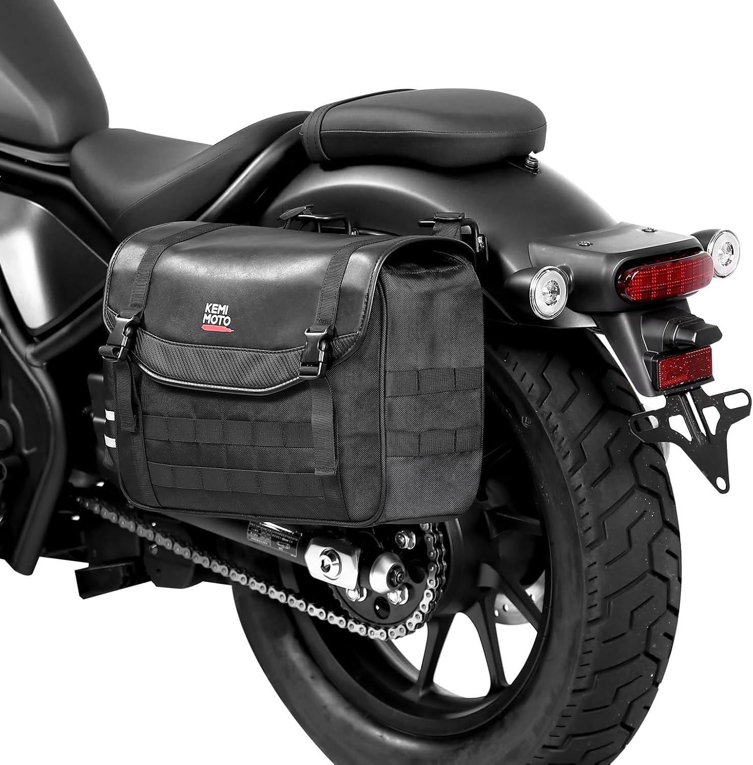 KEMIMOTO バイクサイドバッグ 15L 大容量 1680D 防水 ドリンクホルダー