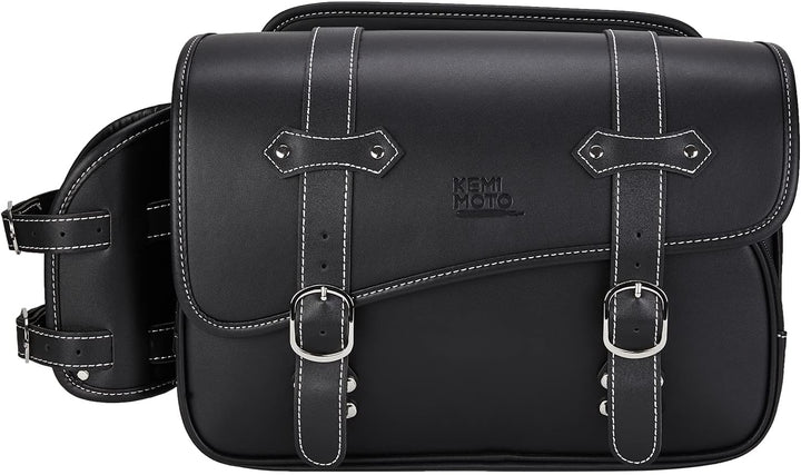 10L バイク用サイドバッグ 防水 ドリンクホルダー付 ブラック｜レブル250・500・1100対応 KM801