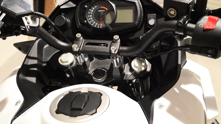 KEMIMOTO バイク ハンドルポスト 30mm アップ ハンドルスペーサー 汎用 φ22mm/22.2mm 対応 CNC 加工 ハンドルバーライザー ブラック