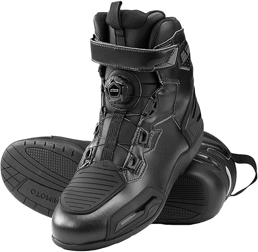 ダイヤル式バイクシューズ 防水・プロテクター内蔵 長時間ライディング快適 街歩きも対応