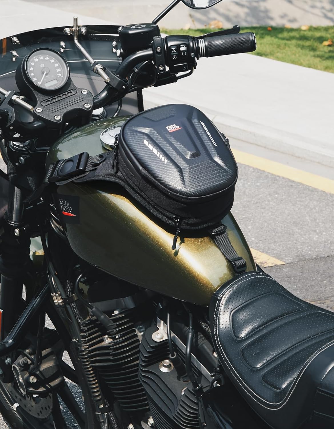 KEMIMOTO バイクタンクバッグ マグネット式 EVA ハードシェル