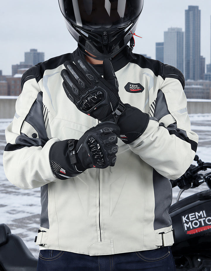 3Mシンサレート・防水防寒・CE保護付き冬用バイクグローブ