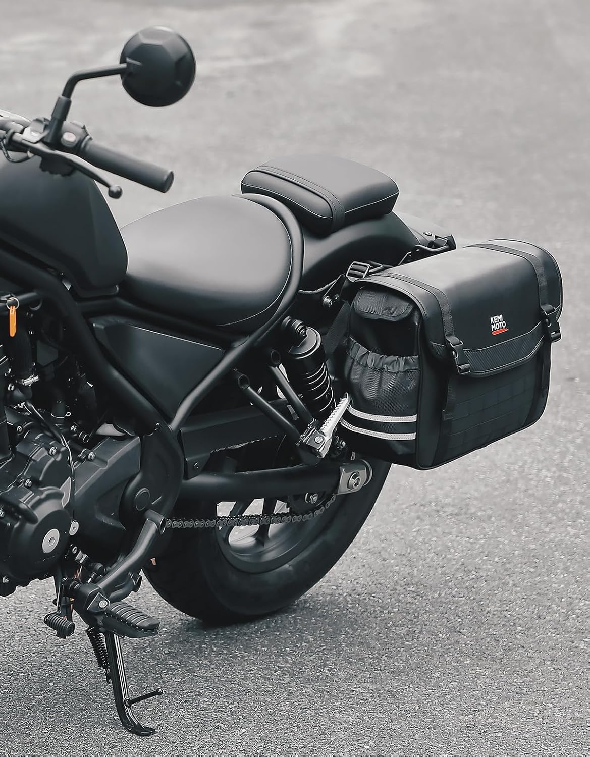 KEMIMOTO バイクサイドバッグ 15L 大容量 1680D 防水 ドリンクホルダー