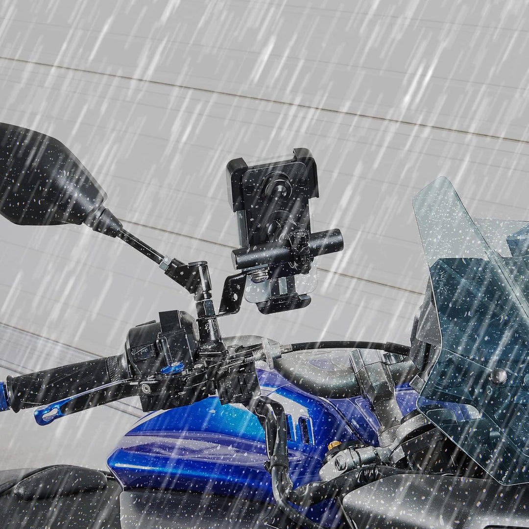 KEMIMOTO バイク ハンドルクランプバー 有効長 100mm アルミ製 錆止め ミラーマウント 汎用 ミラーステー