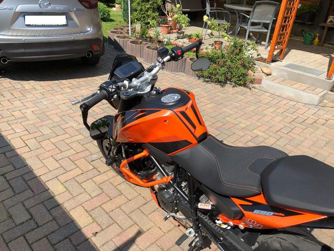 KEMIMOTO バイク バーエンドミラー CNC 加工 6061 アルミ 凸面鏡 左右セット 汎用 13-19mm 対応 360° 調整 車検対応 ブラック