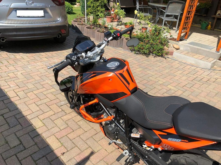 KEMIMOTO バイク バーエンドミラー CNC 加工 6061 アルミ 凸面鏡 左右セット 汎用 13-19mm 対応 360° 調整 車検対応 ブラック