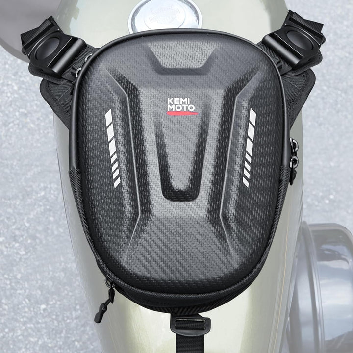KEMIMOTO バイクタンクバッグ マグネット式 EVA ハードシェル レッグバッグ 多機能 防傷 ツーリング対応