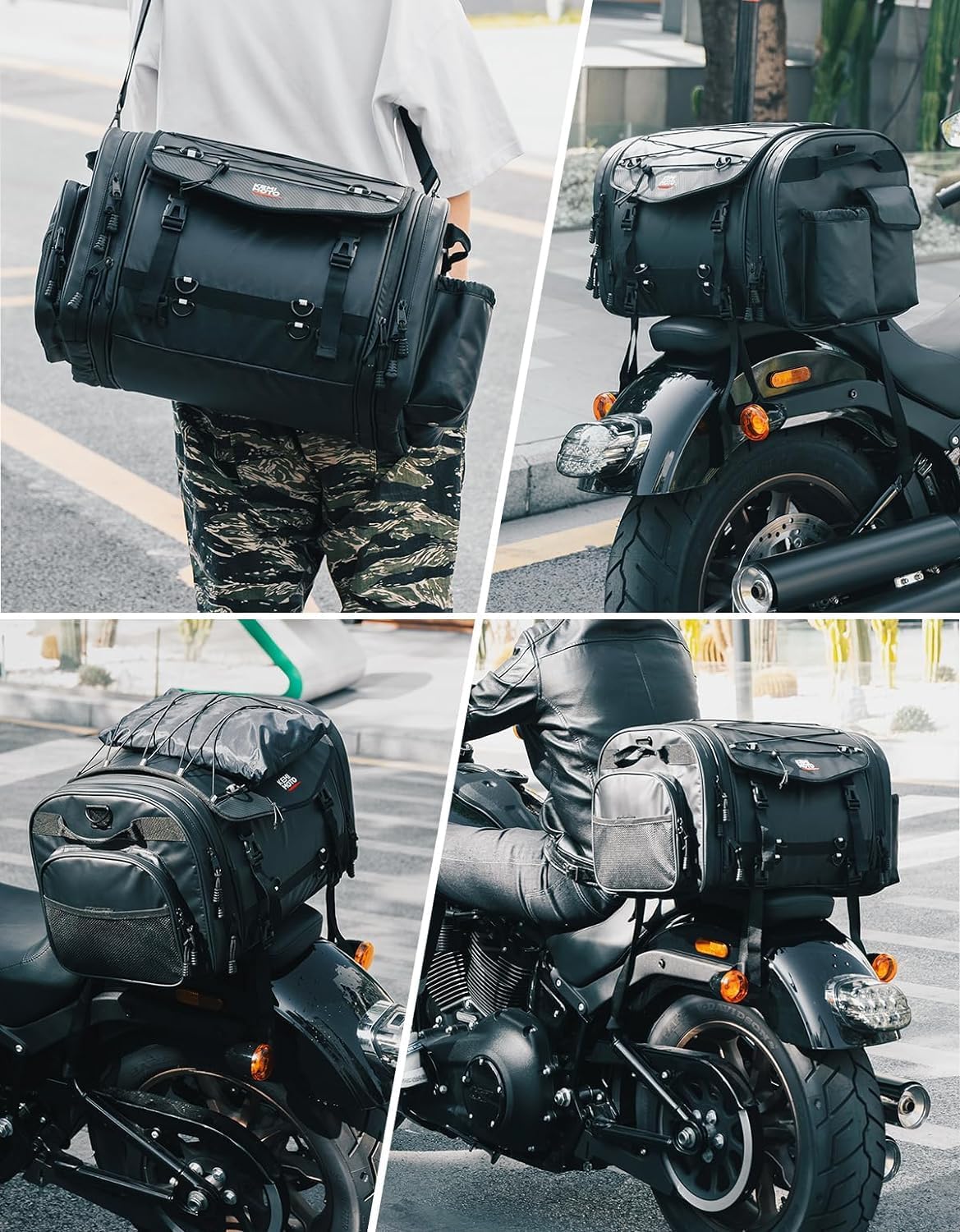 KEMIMOTO 45-65L 防水 拡張 バイクリアバッグ レインカバー付 – JP
