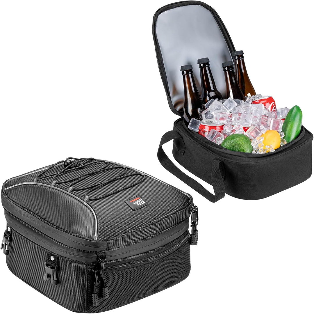 バイク用シートバッグ 22-34L拡張型 保冷バッグ付属