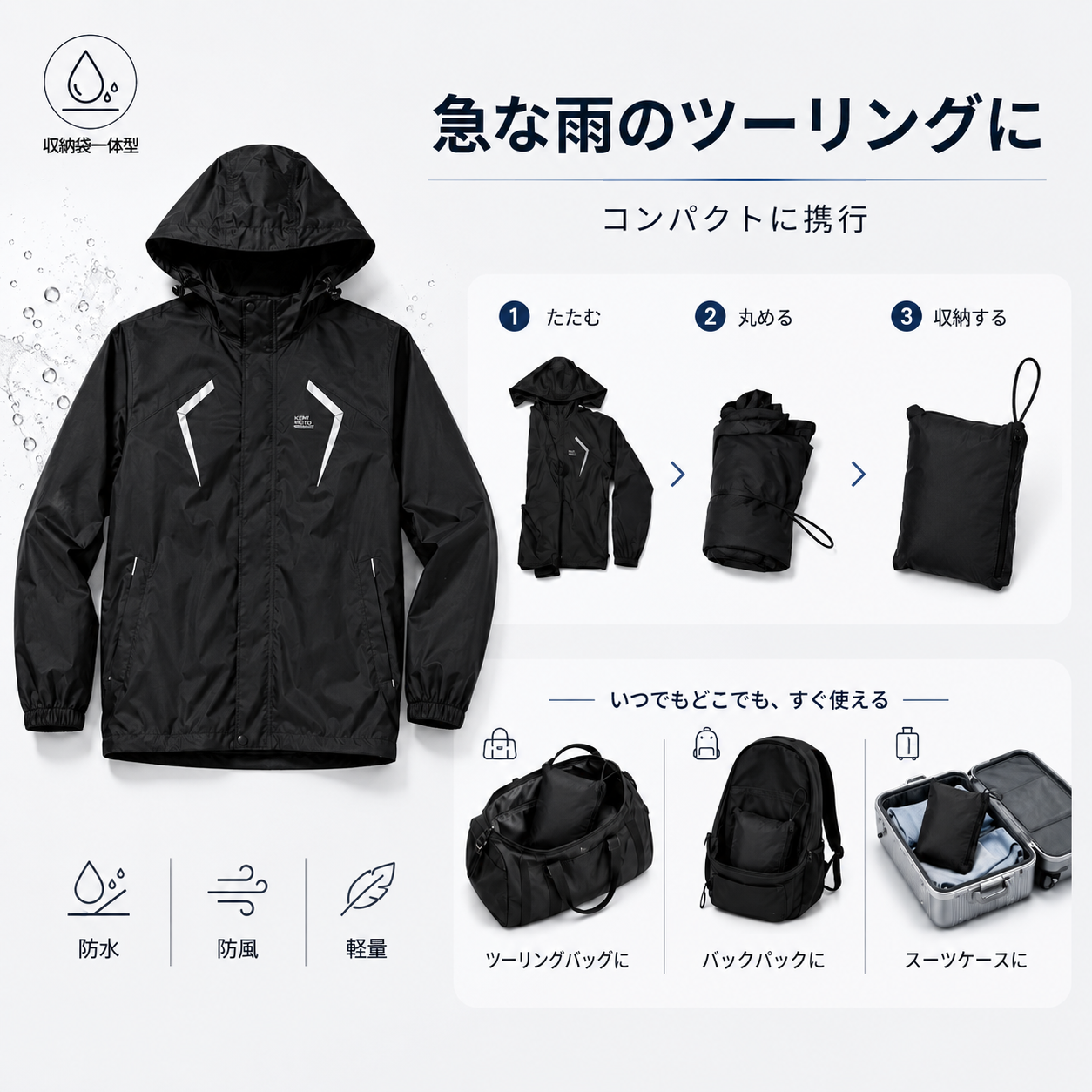 急な雨への備えがしやすい