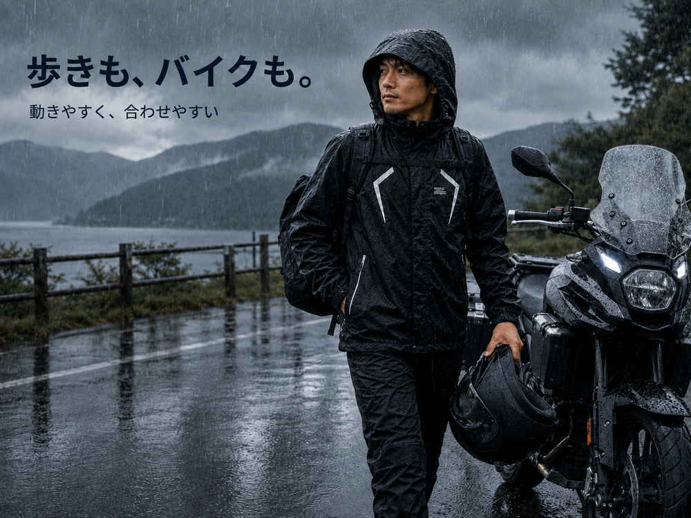 徒歩もバイクも混ざる移動