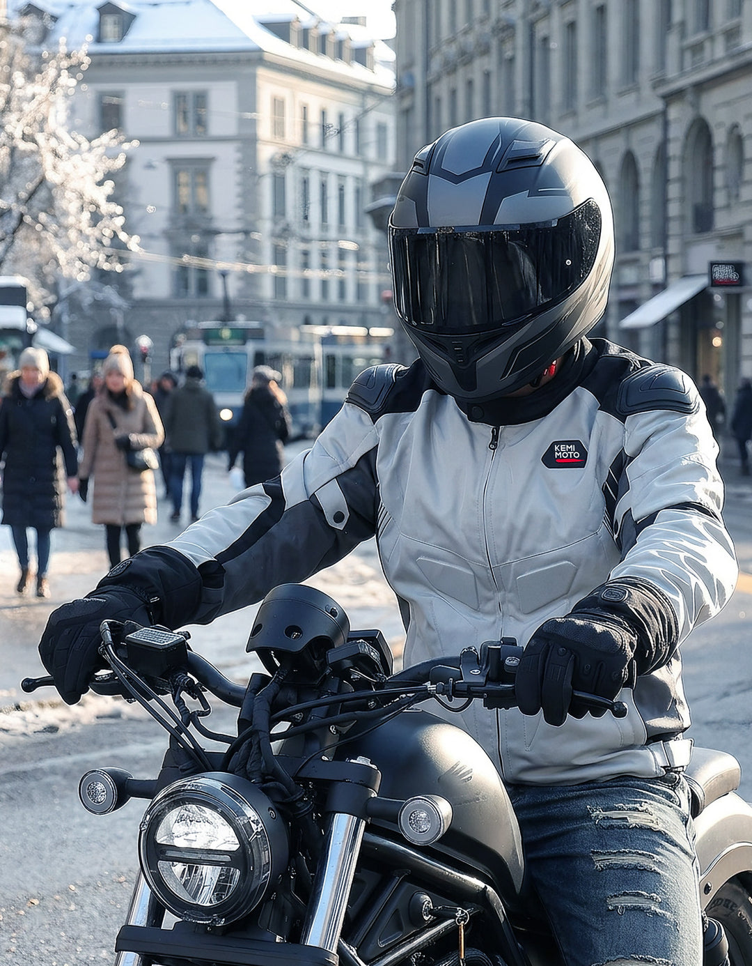 2ゾーン加熱・防水防寒・CE保護・タッチ対応バイク用電熱グローブ