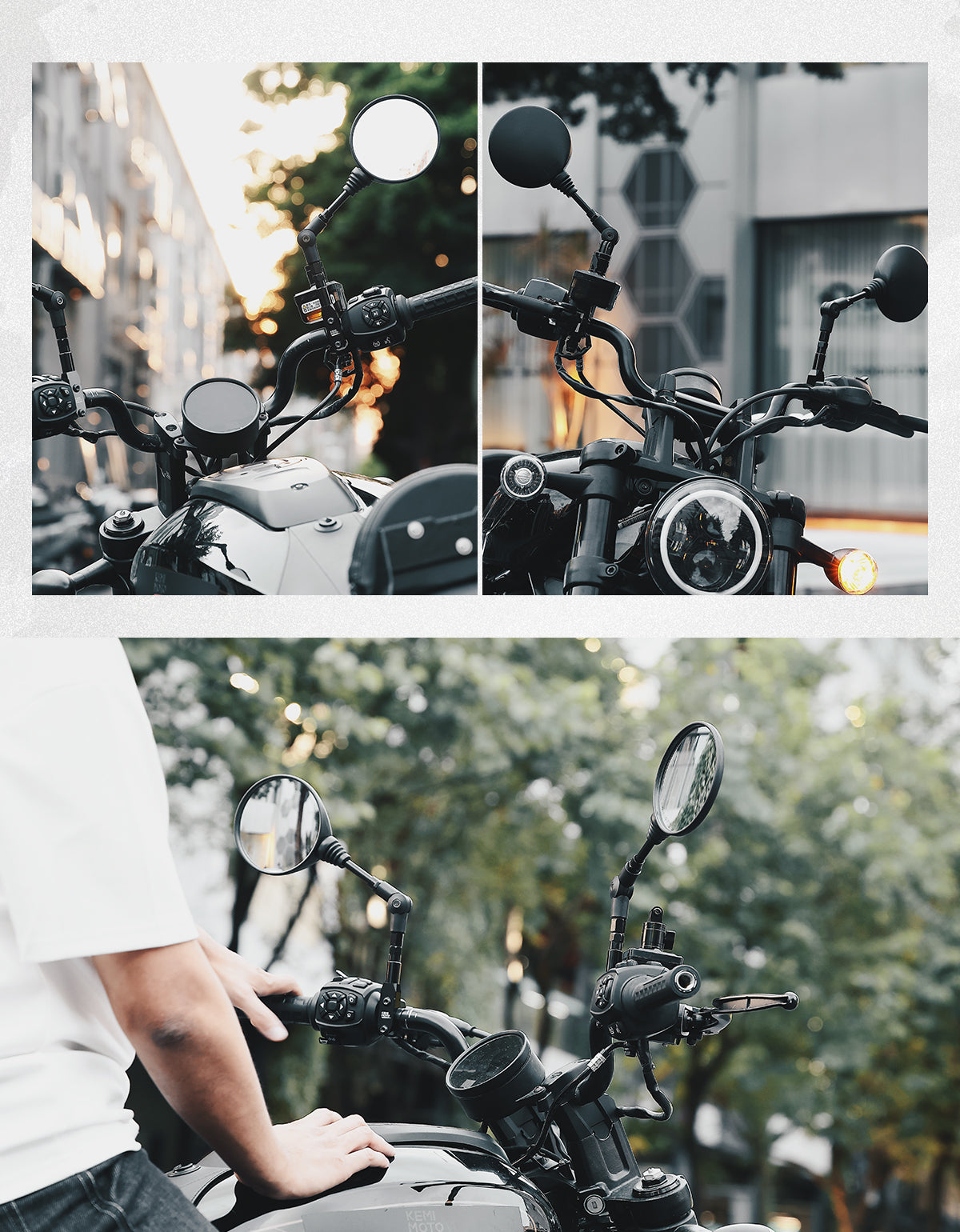 バイク用 可倒式 オフロードミラー 折りたたみ 汎用 8mm/10mm 左右