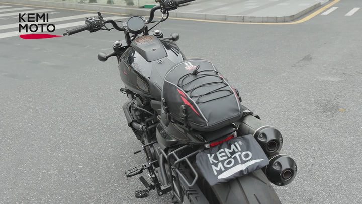 KEMIMOTO 7.5-9L シートカウル風 防水バイクシートバッグ 滑り止め付