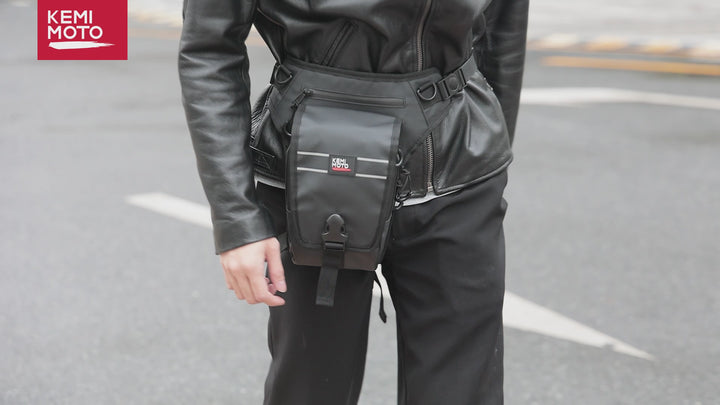KEMIMOTO バイク レッグバッグ 2L 3 室構造 撥水 PVC 防水ファスナー 多機能 通勤・ツーリング対応
